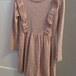 Carter's Blush Knit Dress with Ruffles
